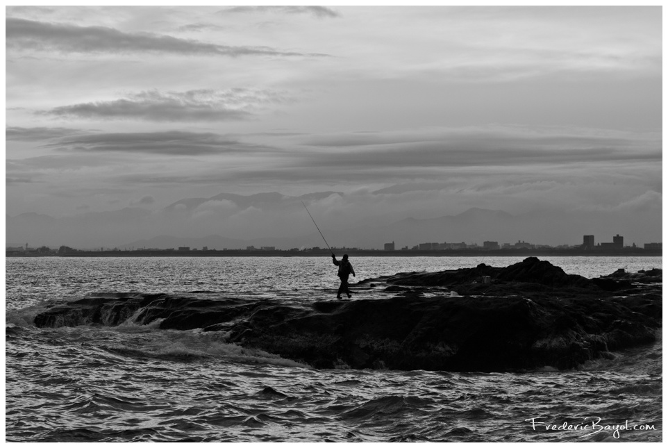 Pêche Aux Cailloux, Enoshima, Japon